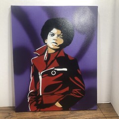 Michael Jackson Modern Street Painting – Art Original Signed Jacob Gardner 20×16