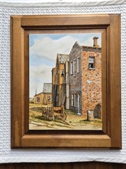 Original Dave Iman Oil Painting „Bodie Main St“ DeChambeau Hotel – Signed &…