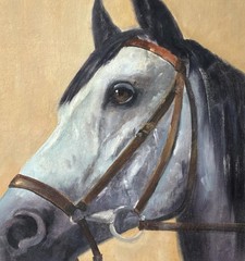Knud Edsberg (1911) Fine Large Impressive Horse Portrait Oil. 1968. COA