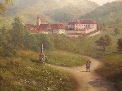 L. Schmitts Original Painting Impressionist French Naive Art European Landscape