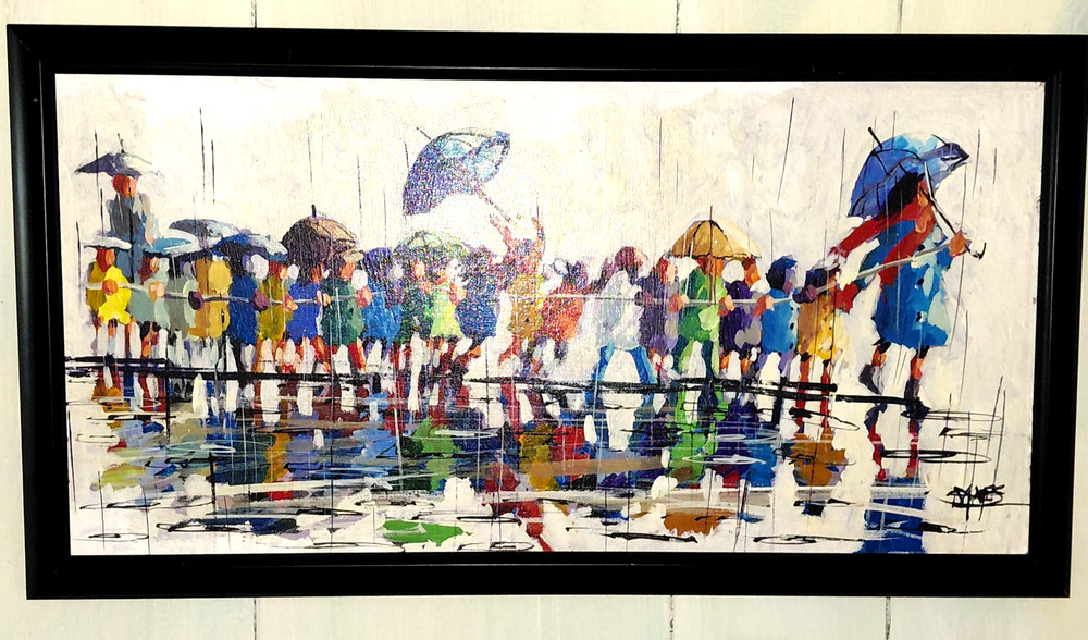 OOAK Acrylic on Board Danny Mayes Seattle Rainy Day