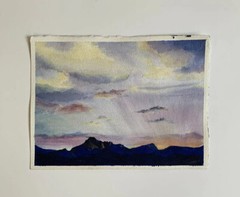 Painting Cloudscape Skyscape Mountain Landscape Sunset Watercolor ￼Arizona ?