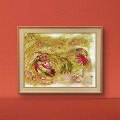 Lucky Dragon Contemporary Expressionist Original Oil Painting 12×16