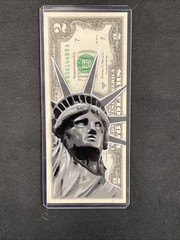 Statue Of Liberty US Blood Money 2 Dollar Bill Original painting Street Art