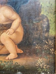 18th CENTURY RAPHAEL VIRGIN & CHILD St JOHN THE BAPTIST OLD MASTER OIL PAINTING