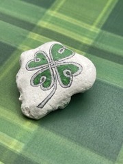 Celtic Four Leaf Clover, Luck O‘ the Irish, St. Patrick’s Day, Painted Rock