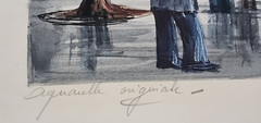 Original Watercolor Paris Rue Royale La Madeleine Signed unframed 8″x12″