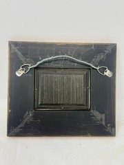 Vintage Mini Meadow Landscape Painting Ornate Black Gold Frame 8×7