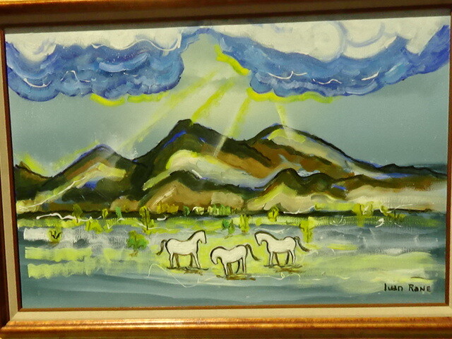 Ivan Rane 2022 Painting “ Horses in Taos“ New Mexico Oil on Canvas 43″x31″