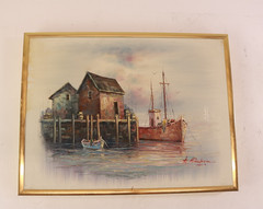 Lot Of 3 Vintage Rossini, W. Zeller & A Simpson Canvas Oil Original Painting
