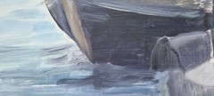 No: 1237 Oil Painting Artwork with Frame Maritime Landscape Sea People Boat