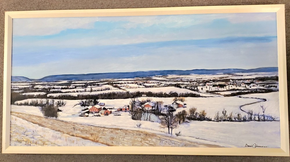 David Zimmerman original oil painting signed canvas Catoctin Valley MD winter
