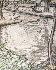 10 inch x 8 inch – Pastel Landscape Drawing – NO FRAME by A. Avila