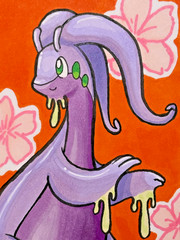 ACEO Original Pokemon Fanart „Goodra“, Mini Art 2.5 x 3.5 Inches Anime