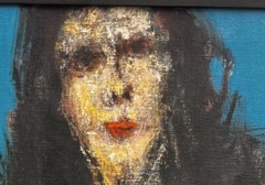 Don Snell, Texan (1922-2014) Brutalist Female Portraiture Oil Painting