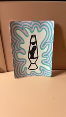 ACEO Original Groovy Lava Lamp 60s 70s Trippy Hippie Art 3.5in x 2.5in