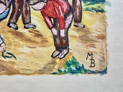Genuine Picture Dresden GDR Art c. 1970. NO FACES! . – approx 30x45cm