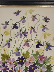 Beautiful Vintage Framed Gauche Floral Signed H Merz