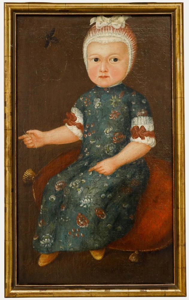 18th Century Oil – Girl with Maybug