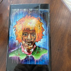 Signed Reggie Ford Painting on Epoxy Board Jimi Hendrix