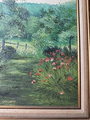 Ronald Schugardt Keyes (1930 – 2010) „Country Path Scene“ Oil Painting – Framed