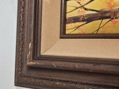 Albert LeGrand „Autumn In the Woods“ Scene Oil on Canvas Painting Signed