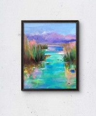 ASCENT EXPRESSIONISM 8X10 PASTEL LANDSCAPE HOME FINE ART INTERIOR DESIGN