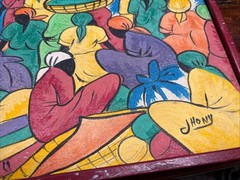 Vintage Haitian Folk Art Painting Signed 24×20. Read Description.