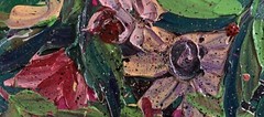 Original 14×14 Textured Flower Painting Modern Wall Art Signed FREE SHIPPING