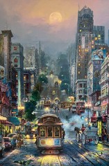 CAO YONG – POWELL STREET – S/N 30″ x 20″ – HAND EMBELLISHED GICLEE CANVAS w/COA