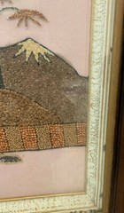 VTG 3D ORIENTAL Seed Painting SHADOW BOX 22.25″ X 18. 25″ X 2″
