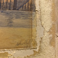 John Holding signed Watercolor On Board c. 1885 Peel Castle St. Patrick’s Isle