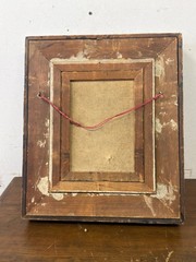 antique oil painting country road rococo victorian frame ornate small size