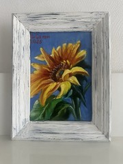 original oil painting Sunflower 15х20cm Gift Wall Art Semi-Abstract Flowers