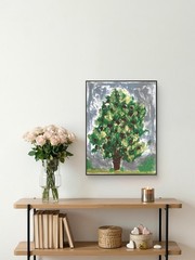 Landscape Nature Abstract Tree Forest Original 11×14 Canvas Wall Art