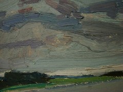 Ukrainian Soviet USSR Oil Painting impressionism seascape tent boat rest