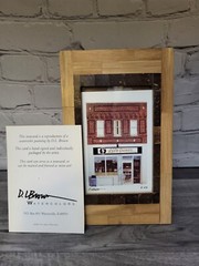 D.L. Brown Lil’s Diner Family Restaurant Watercolor Painting Signed 6-03 Framed