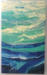 Barbara Bilotta Original Contemporary Abstract Resin Painting 18×30