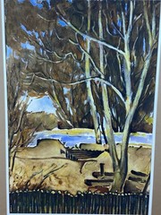 Arthur E. Haddock(1895-1980)“Upstairs, Calle Peña“ Watercolor Landscape Fine Art