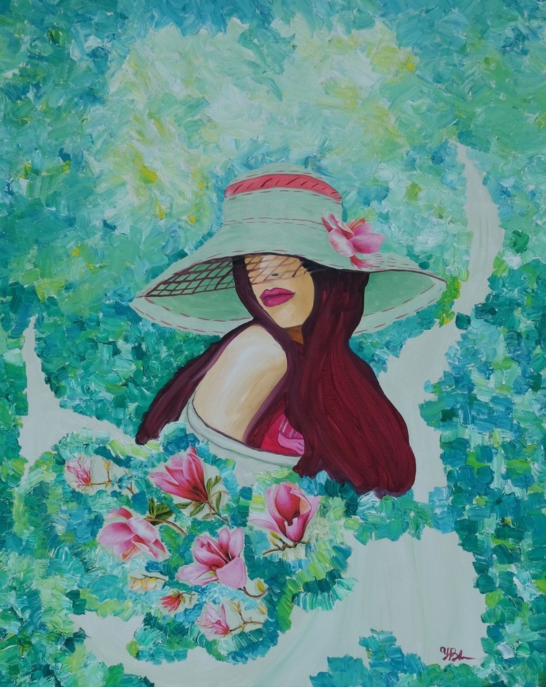 Art, Painting „Hat 7″ – Giclee on Canvas 22″ x 28“ by Yelena Berzon