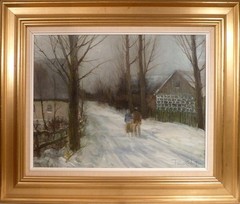 POUL KASTRUP! WINTER LANDSCAPE WITH FIGURES