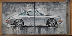 Porsche 911 Turbo 1972 Silver Sports Car Artwork Hand Painted Canvas Wall Decor