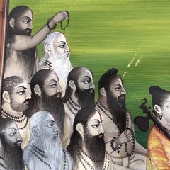 “Krishna” Hindu Mughal Antique Painting Indian Mystic Ceremony Persian Signed