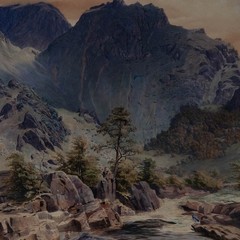 Attrib. William F. Rosenberg (1825-1870) – Watercolour, Norwegian Landscape