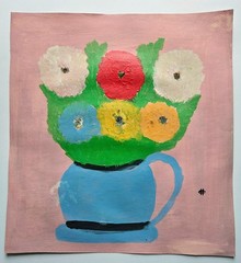 Clementine Hunter Signed Vintage Painting Southern American Folk Art
