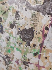 AFTER? JACKSON POLLOCK ALUMINUM DRIP PAINTING, PERFECT MARBELIZATION