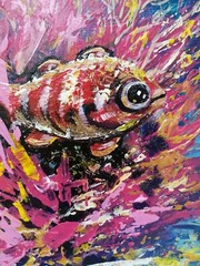 Original painting Fish in the ocean