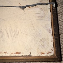 Antique Oil on Board Painting – New England Maritime Shore Fisherman on Dock
