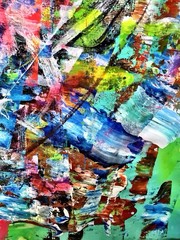 NEW ABSTRACT ART ON CANVAS Original Acrylic Painting BRIGHT SIGNED 72×62