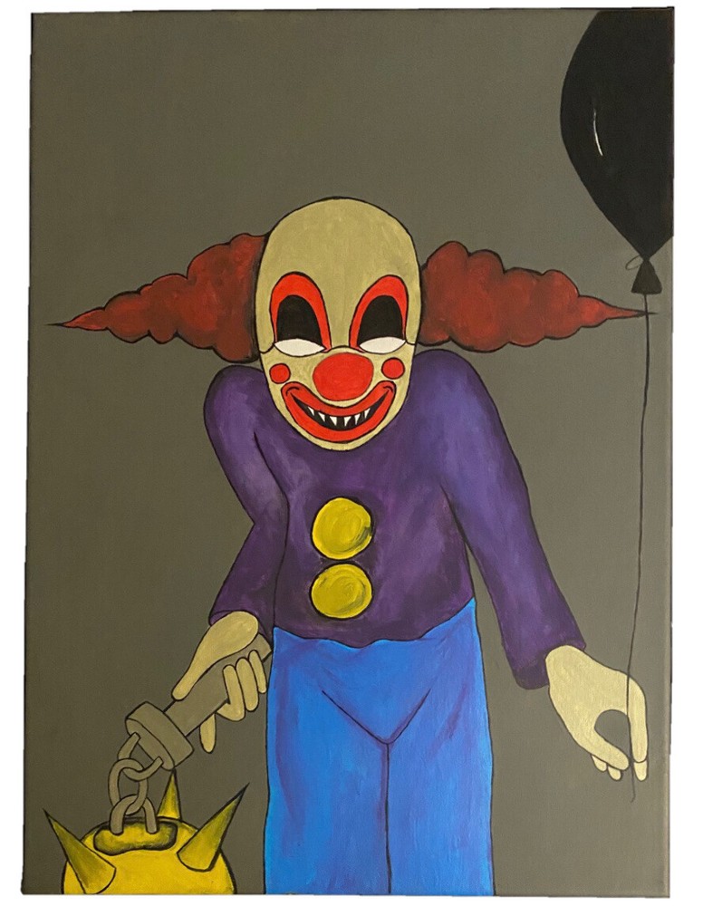 “clown” original hand painted acrylic on canvas painting
